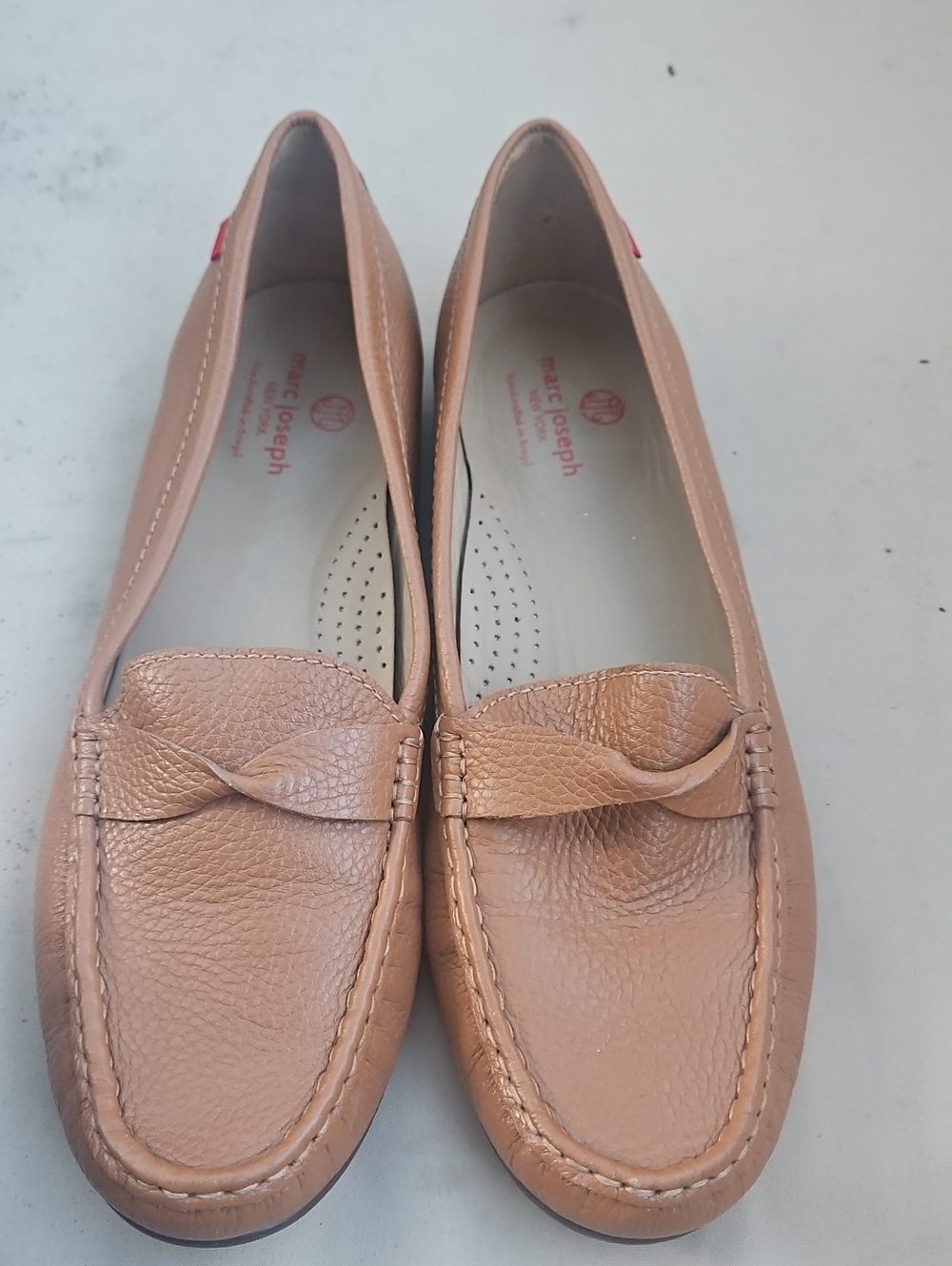 Marc Joseph Women's Peach-Tan Leather Penny Loafers